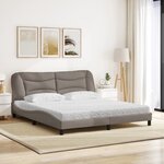 vidaXL Lit avec matelas Hvar taupe 180x200 cm tissu