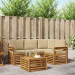 vidaXL Ensemble de canapés d'extérieur 5 Pièces Naturel et Beige