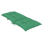vidaXL Coussins de chaise de jardin à dossier haut lot de 4 vert tissu