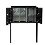 Bloc collectif Leabox  3x2  grade 3  simple face  Extérieur  sur pieds à sceller  Noir 9005 finition brillante