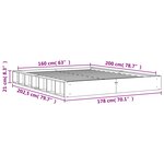 vidaXL Cadre de lit sans matelas cire marron 160x200cm bois pin massif
