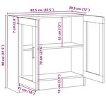 vidaXL Armoire à vitrine Sonoma gris 82 5x30 5x80 cm Bois d'ingénierie
