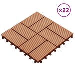 vidaXL Carreau de terrasse 22 Pièces Teck 30 x 30 cm WPC