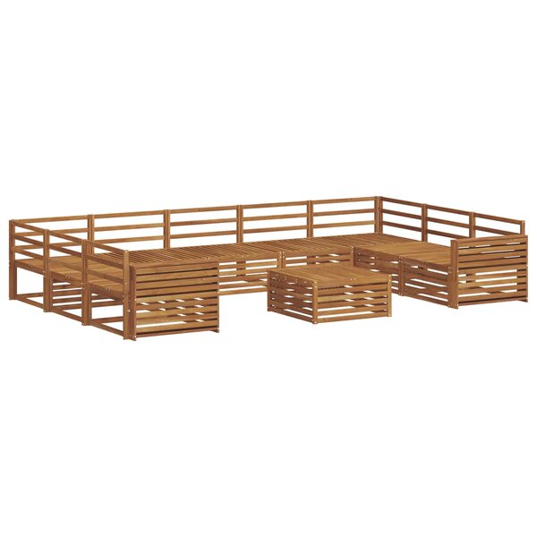 vidaXL Ensemble de canapés d'extérieur 10 Pièces Naturel