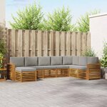 vidaXL Ensemble de canapés d'extérieur 8 Pièces Gris Naturel et Clair