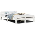 vidaXL Cadre de lit sans matelas blanc 120x190 cm bois de pin massif