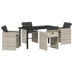 vidaXL Ensemble de salle à manger pour jardin 5 Pièces Gris clair