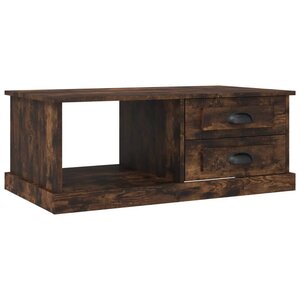 vidaXL Table basse Chêne fumé 90x50x35 cm Bois d'ingénierie