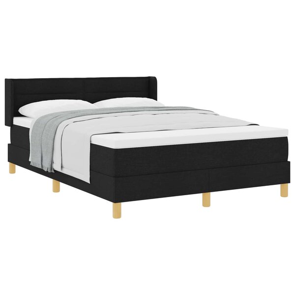 vidaXL Lit à ressorts avec matelas Noir 200 x 140 cm Polyester