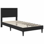 vidaXL Cadre de lit avec bandes LED Noir 90 x 190 cm Simili cuir