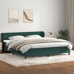 vidaXL Sommier à lattes de lit et matelas vert foncé 180x220cm velours