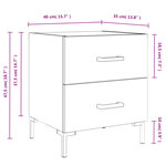 vidaXL Tables de chevet 2Pièces gris béton 40x35x47 5cm bois d’ingénierie