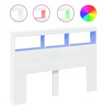 vidaXL Armoire tête de lit avec LED blanc 140x17x102 cm