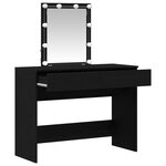 Table de maquillage vidaXL avec miroir et lumières LED en chêne noir en bois d'ingénierie
