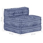 vidaXL Pouf modulaire Indigo Tissu