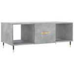 vidaXL Table basse gris béton 102x50x40 cm bois d'ingénierie