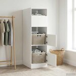 vidaXL Armoire à Laver avec stockage Blanc Bois d'ingénierie