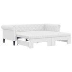 vidaXL Lit de jour et lit gigogne et matelas blanc 90x200cm similicuir