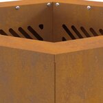 vidaXL Foyer sans fumée hexagonal 38x38x51 cm en acier résistant aux intempéries