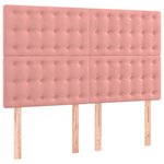 vidaXL Tête de lit Rose 144x5x118/128 cm Velours