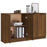 vidaXL Buffets 2 Pièces chêne marron 60x30x70 cm Bois d'ingénierie