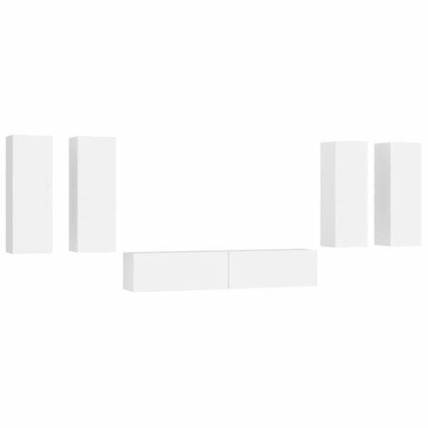 vidaXL Ensemble de meubles TV 6 Pièces Blanc Bois d'ingénierie