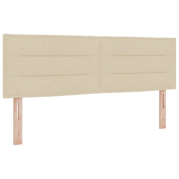 Lit à ressorts vidaXL avec matelas Crème 160x200 cm en tissu