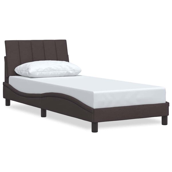 vidaXL Cadre de lit sans matelas marron foncé 90x190 cm tissu