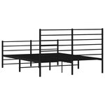 vidaXL Cadre de lit métal sans matelas avec pied de lit noir 120x200cm