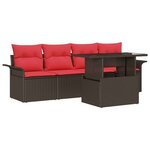 vidaXL Ensemble de canapé de jardin 5 Pièces Marron polyrotin