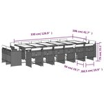 vidaXL Ensemble à manger de jardin et coussins 17 Pièces marron rotin