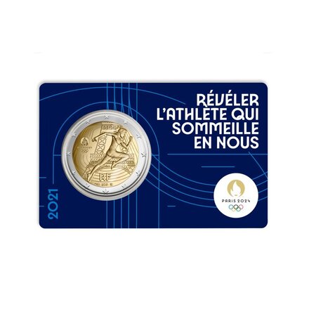 Monnaie 2€ Commémorative BU 1/5 - Millésime 2021 - Jeux Olympiques de Paris 2024
