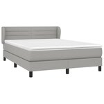 vidaXL Sommier à lattes de lit avec matelas Gris clair 140x190cm Tissu