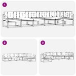 vidaXL Ensemble de canapés d'extérieur 4 Pièces Blanc et anthracite