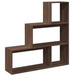 vidaXL Étagère séparatrice de pièce 3niveaux chêne marron 123x29x123cm