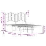vidaXL Cadre de lit métal sans matelas et tête de lit blanc 120x200 cm