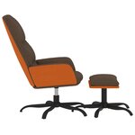 vidaXL Chaise de relaxation avec tabouret Marron Tissu