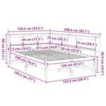 vidaXL Lit bibliothèque sans matelas cire marron 120x190cm pin massif