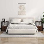 vidaXL Cabinet de chevet avec tiroir 2 Pièces Chêne brun 40 x 31 x 60 cm