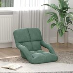 vidaXL Fauteuil de sol ajustable Vert Mer Velours