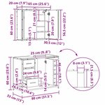 vidaXL Ensemble de mobilier de salle de bain 3 Pièces Chêne noir