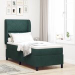 vidaXL Lit à ressorts avec matelas vert foncé 80x200 cm en velours