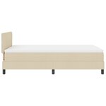 vidaXL Lit à sommier tapissier avec matelas et LED crème 120x200 cm en tissu