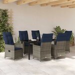 vidaXL Ensemble de salle à manger pour jardin 7 Pièces Gris polyrotin