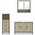 vidaXL Ensemble de meubles de salle de bain 3 Pièces chêne sonoma