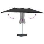 vidaXL Parasol de jardin Noir 385 x 209 x 244 cm tissu