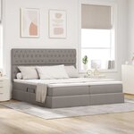 vidaXL Lit de Rangement Taupe 180 x 200 cm Cuir synthétique