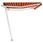vidaXL Auvent manuel rétractable avec LED 600x350 cm Orange et marron