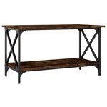 vidaXL Table basse Chêne fumé 80x45x45 cm Bois d'ingénierie et fer