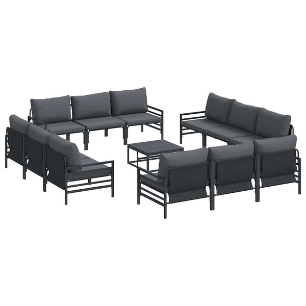 vidaXL Ensemble de canapé de jardin Anthracite Acier